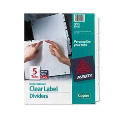 Avery® Index Maker® Clear Label Dividers with White Tabs for Copiers