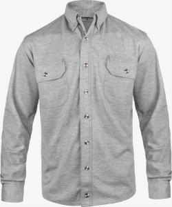 High performance FR knit button up - gray
