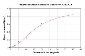 Representative standard curve for human Glycogenin 2 ELISA kit (A313713)