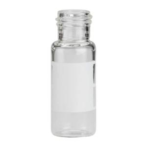 Clear glass 9 mm screw top vial with write-on patch, 2 mL, 100/pk