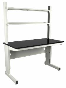 C Leg Frame Table with Shelves