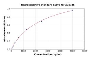 Representative standard curve for Human Noxa ELISA kit (A75735)