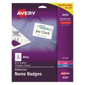 Avery® Flexible Self-Adhesive Laser/Inkjet Name Badge Labels