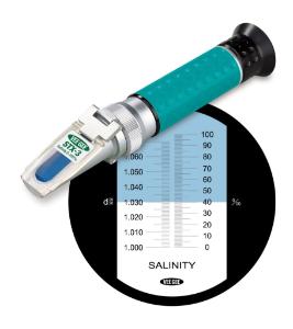 Handheld refractometer, STX-3, 0 to 100 ppt salinity, ATC
