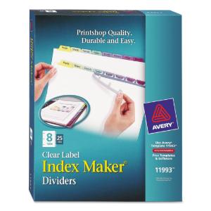 Avery® Index Maker® Unpunched Clear Label Dividers with Contemporary Color Tabs