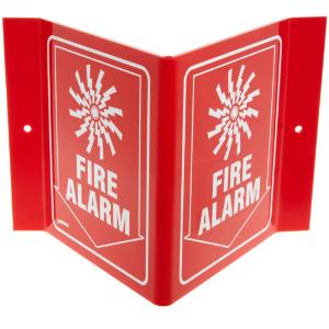 Fire Alarm Standard 'L' Sign, with Picto, Brady