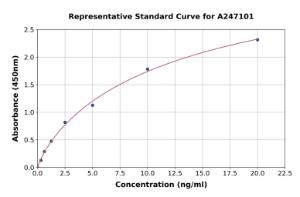 Representative standard curve for Human DUOX1 ELISA kit (A247101)