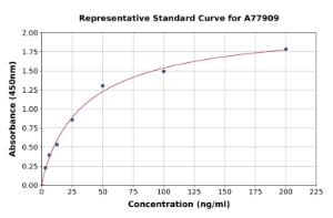 Representative standard curve for Human Carboxypeptidase B2 ELISA kit (A77909)