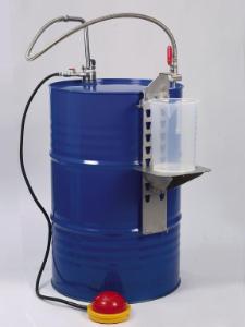 Drum holder mounted with pump