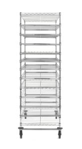 Drying rack 13-tier stainless steel, 26×60×80, side view"