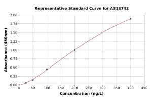 Representative standard curve for human PMP22 ELISA kit (A313742)