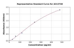 Representative standard curve for human Peptide YY/PYY ELISA kit (A313748)