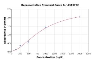 Representative standard curve for human GRK5 ELISA kit (A313752)