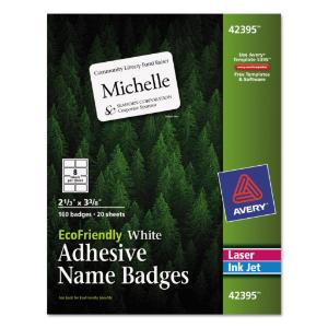 Self-adhesive eco-friendly name badge labels pack