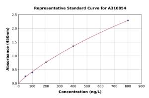 Representative standard curve for Mouse ATG12 ELISA kit (A310854)