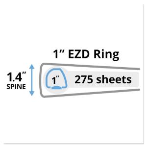 Avery durable slant easy insert ring view binder, 1" capacity, white
