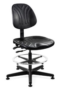 Chair, polyurethane with glide lab black