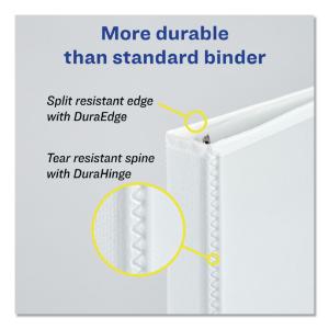 Avery durable slant easy insert ring view binder, 5" capacity, white