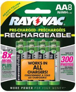 NiMH Pre-Charged Rechargeable Batteries, Rayovac
