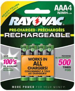 NiMH Pre-Charged Rechargeable Batteries, Rayovac
