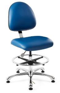 Chair upholstered, vinyl blue
