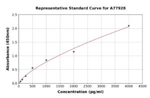 Representative standard curve for Human CTGF ELISA kit (A77928)