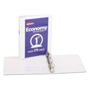 Avery economy reference view binder, 1" capacity, white