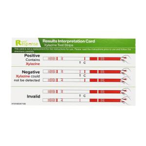Rapid Response™ Xylazine test strip results interpretation card