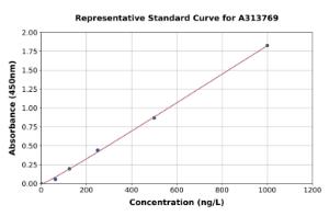 Representative standard curve for human Bad ELISA kit (A313769)