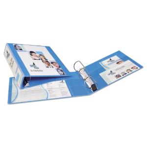 Avery nonstick heavy-duty round ring view binder, 3in capacity, light blue