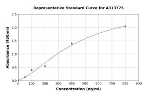 Representative standard curve for human FBP1 ELISA kit (A313775)