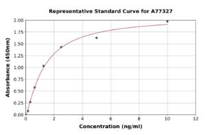 Representative standard curve for Human SIRT4 ELISA kit (A77327)