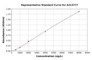 Representative standard curve for human HLA-DP ELISA kit (A313777)