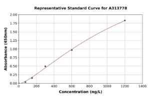 Representative standard curve for human ROR alpha/RORA ELISA kit (A313778)