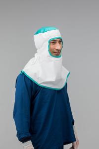 SMS hood, open face, individually packaged, white, small/medium