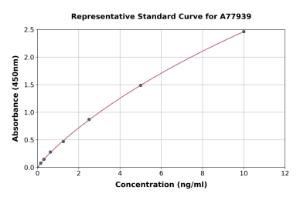 Representative standard curve for Human Cathepsin G ELISA kit (A77939)