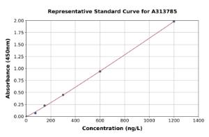 Representative standard curve for human TRPV4 ELISA kit (A313785)