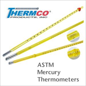 ASTM Liquid-in-Glass Mercury Thermometers, Partial or Without Immersion, Thermco Products