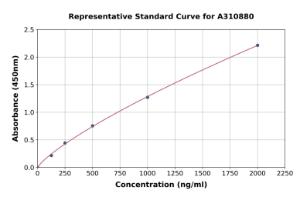 Representative standard curve for Human MAdCAM1 ELISA kit (A310880)