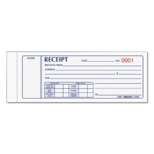 Money receipt carbonless triplicate, 50 sets/book