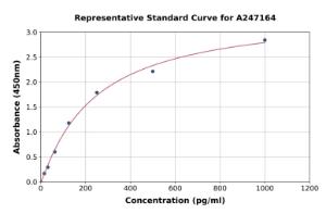 Representative standard curve for Porcine Decorin ELISA kit (A247164)