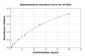 Representative standard curve for Mouse Cathepsin S ELISA kit (A77944)