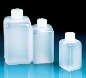 VITLAB® Square Laboratory Bottles, HDPE, Narrow Mouth, with PP Screw Caps, BrandTech 