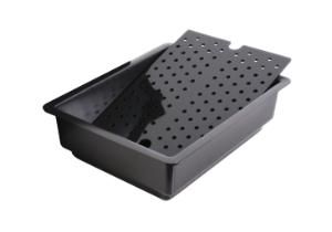 Collecting tray with base insert