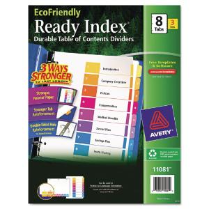 Avery® EcoFriendly Ready Index® Table of Contents Dividers