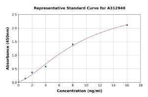 Representative standard curve for Human TMEM16A ELISA kit (A312940)