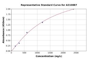 Representative standard curve for Human Cytochrome P450 2B6 / CYP2B6 ELISA kit (A310887)