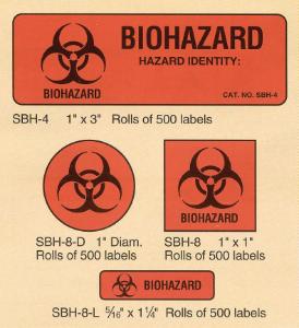 Specialty Warning Biohazard Label Model SBH-8L