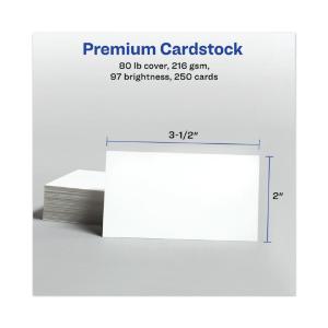 Avery laser business cards, white, 10 cards/sheet, 250/pack