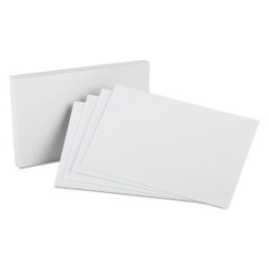 Oxford unruled index cards, 5×8, white, 100/pack